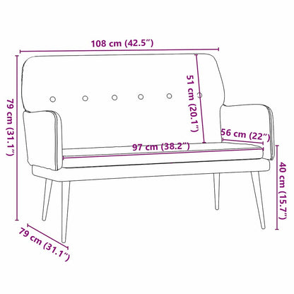 vidaXL Bench Black 108 x 79 x 79 cm Velvet