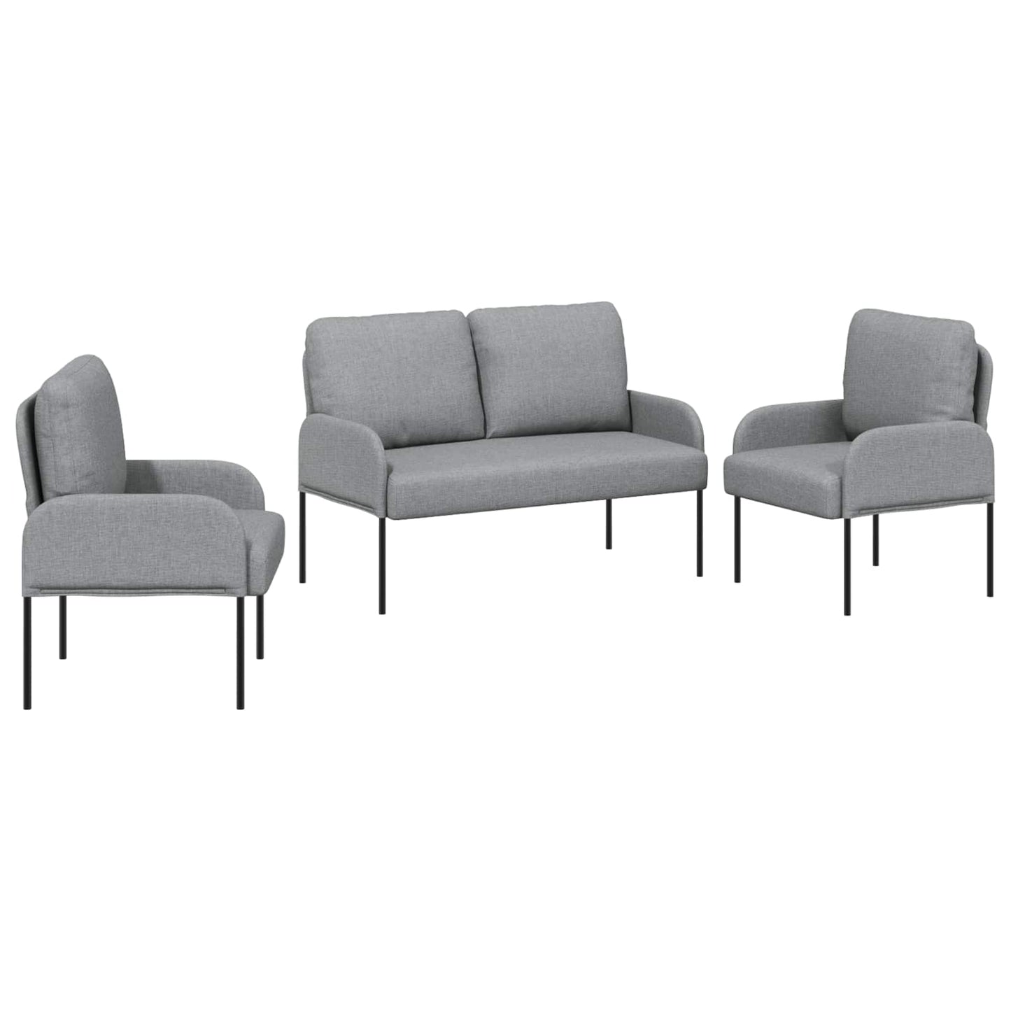 vidaXL Sofa Sets 3 pcs Light Grey 115 x 56 x 80 cm Plywood