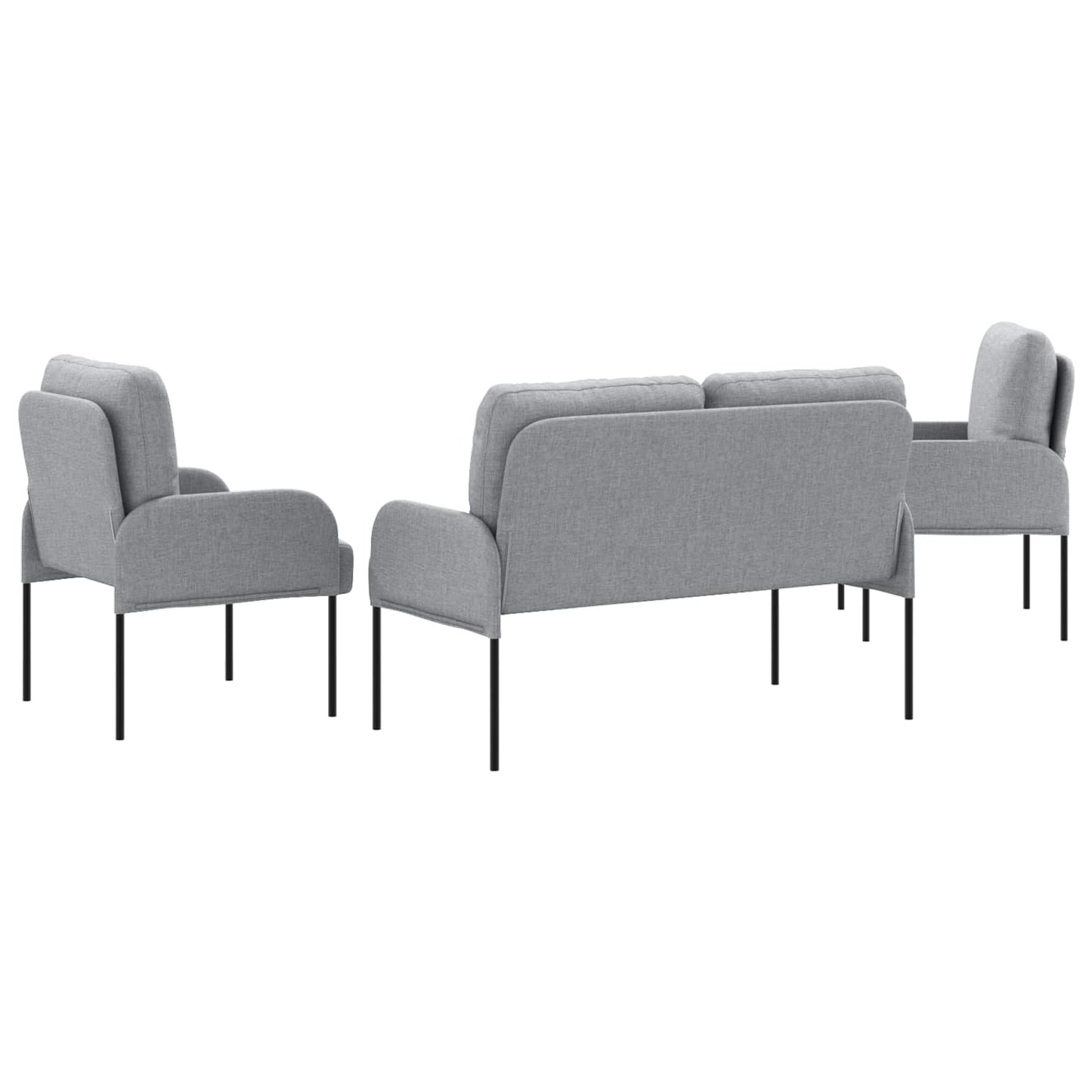 vidaXL Sofa Sets 3 pcs Light Grey 115 x 56 x 80 cm Plywood
