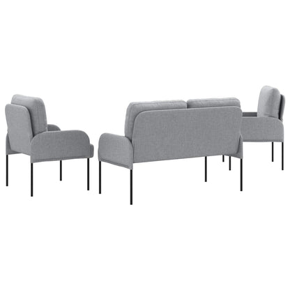 vidaXL Sofa Sets 3 pcs Light Grey 115 x 56 x 80 cm Plywood