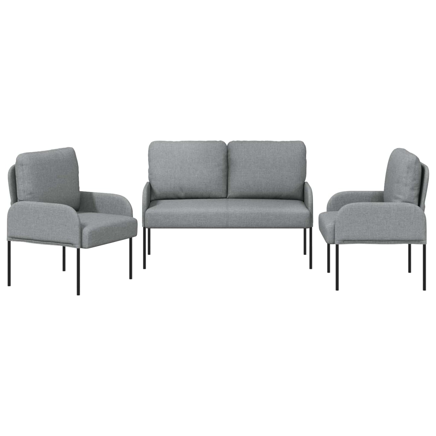 vidaXL Sofa Sets 3 pcs Light Grey 115 x 56 x 80 cm Plywood