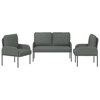 vidaXL Sofa Sets with Cushion 3 pcs Dark Grey 115 x 56 x 80 cm Plywood