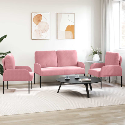 vidaXL Sofa Sets with Cushion 3 pcs Pink 115 x 56 x 80 cm Plywood