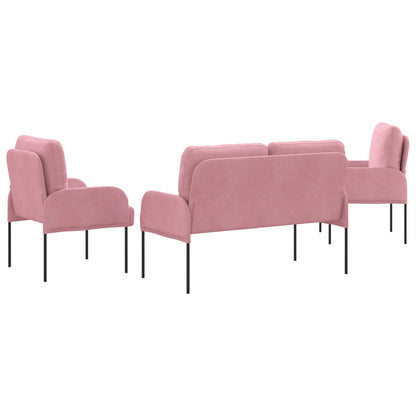 vidaXL Sofa Sets with Cushion 3 pcs Pink 115 x 56 x 80 cm Plywood
