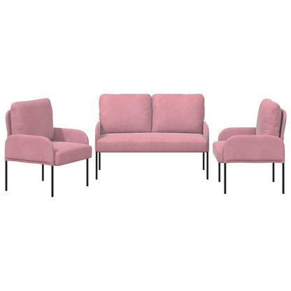 vidaXL Sofa Sets with Cushion 3 pcs Pink 115 x 56 x 80 cm Plywood
