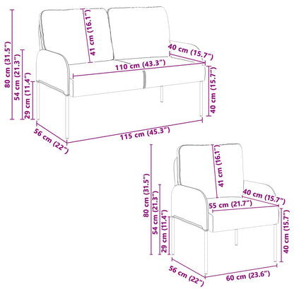 vidaXL Sofa Sets with Cushion 3 pcs Purple 115 x 56 x 80 cm Plywood