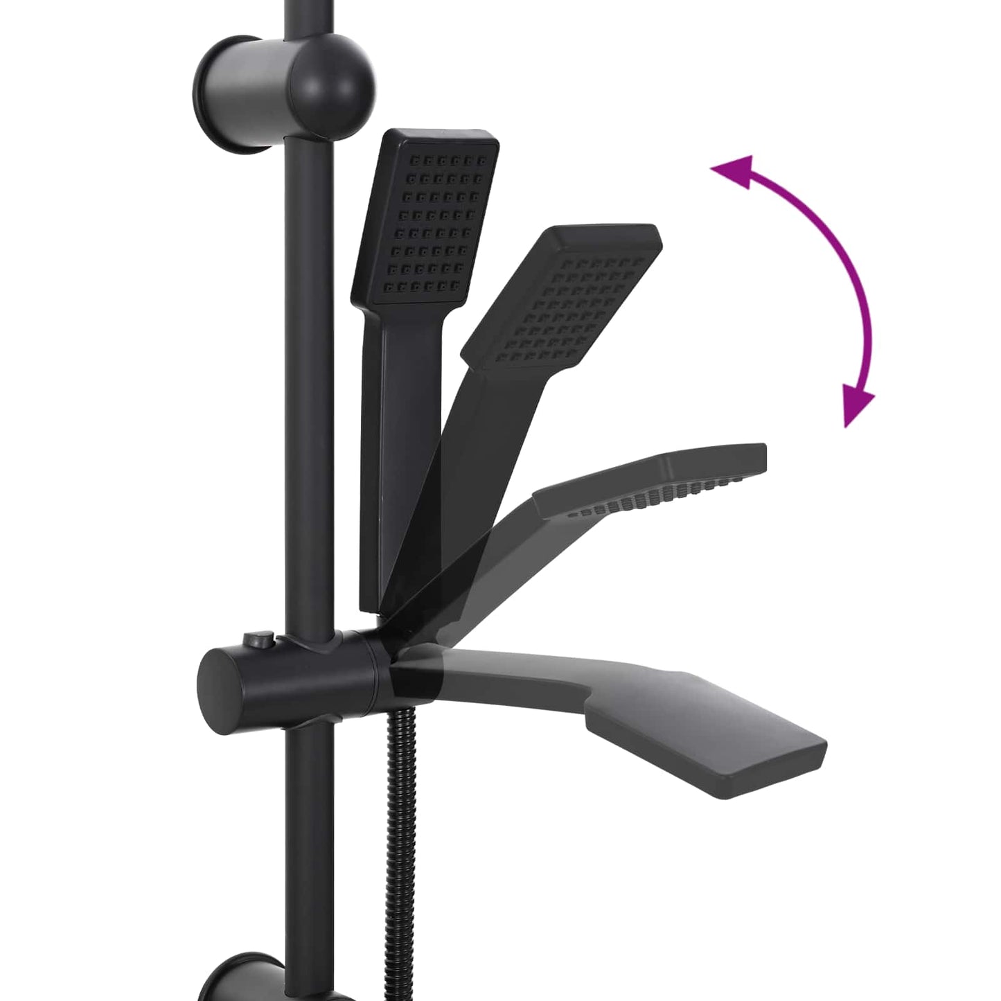 vidaXL Shower System Black 47 x 20 x 95 cm Stainless Steel