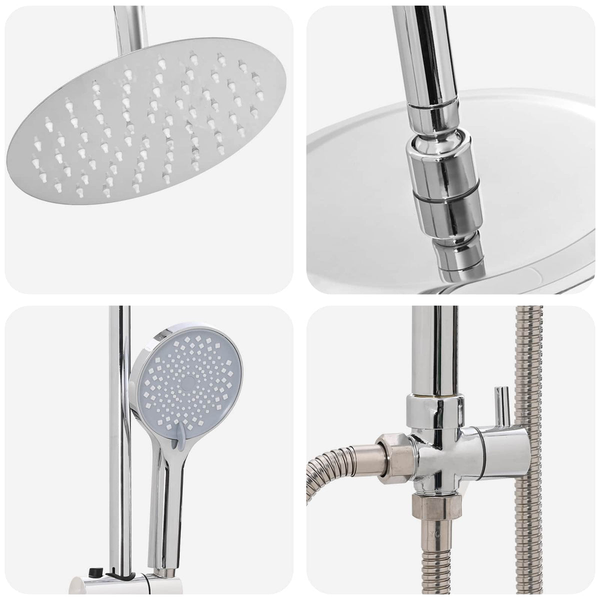 vidaXL Shower System Silver 47 x 20 x 95 cm Stainless Steel