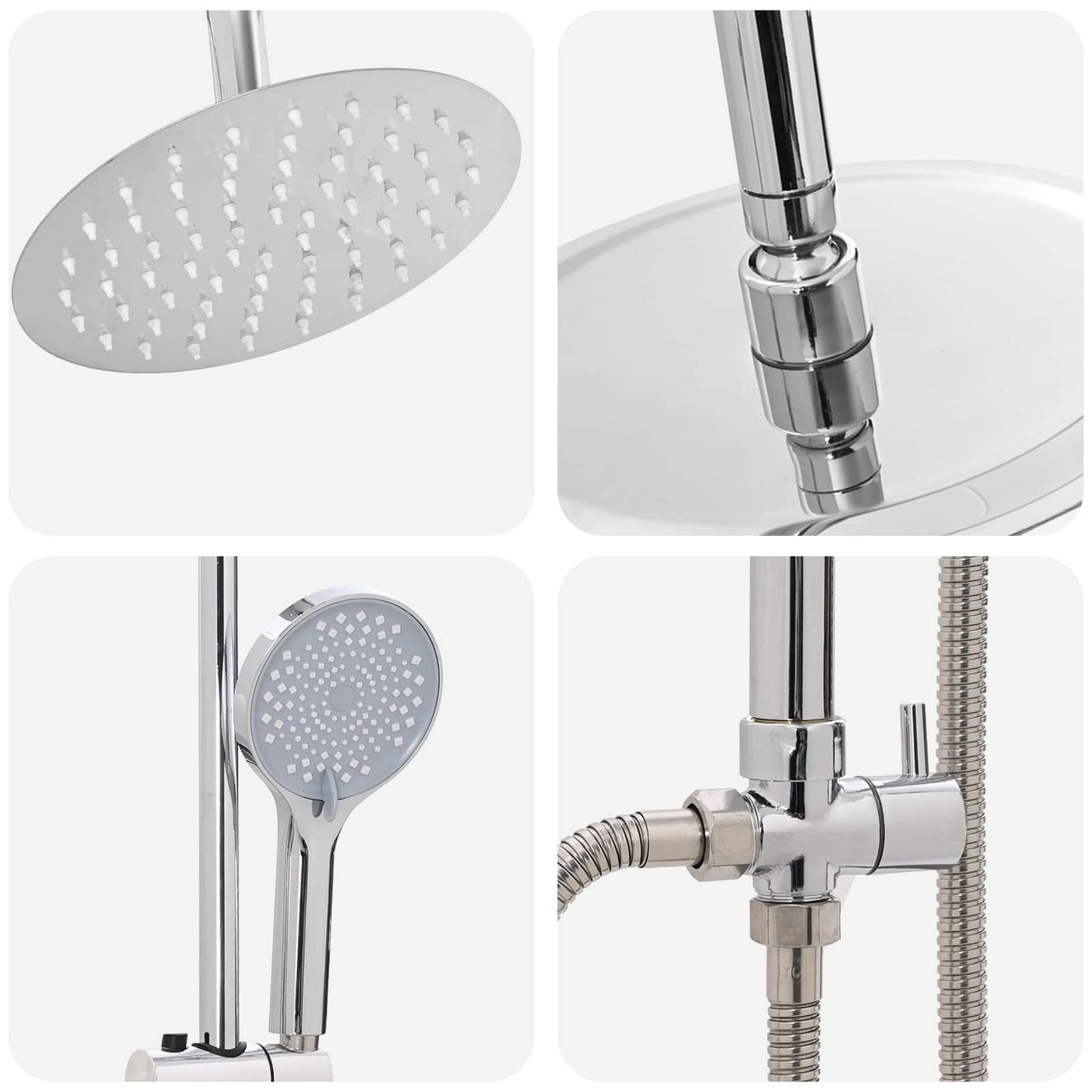 vidaXL Shower System Silver 47 x 20 x 95 cm Stainless Steel