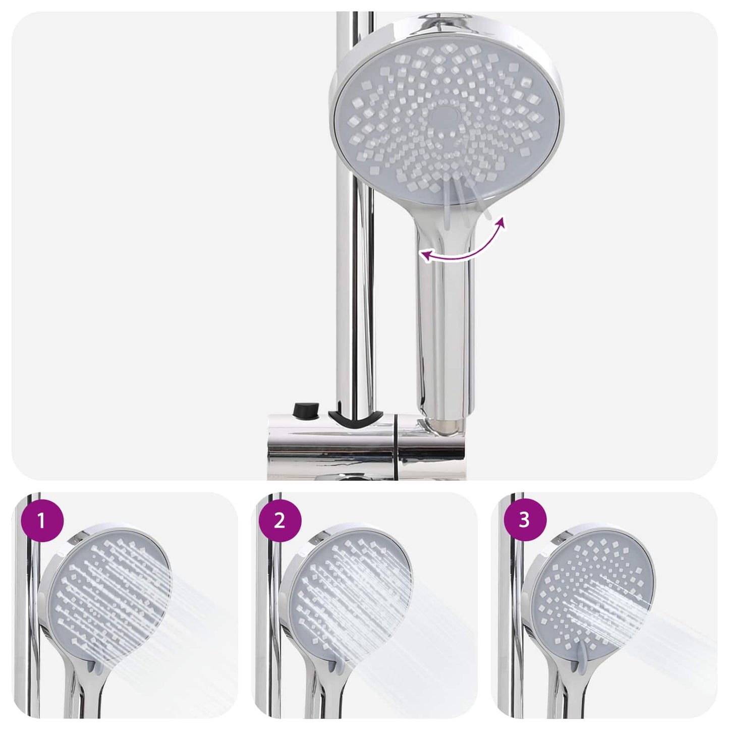vidaXL Shower System Silver 47 x 20 x 95 cm Stainless Steel