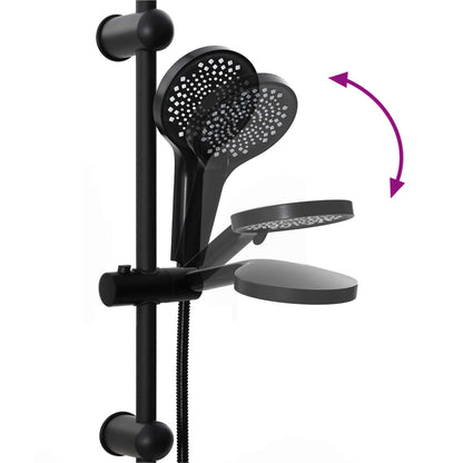 vidaXL Shower System Black 47 x 20 x 95 cm Stainless Steel