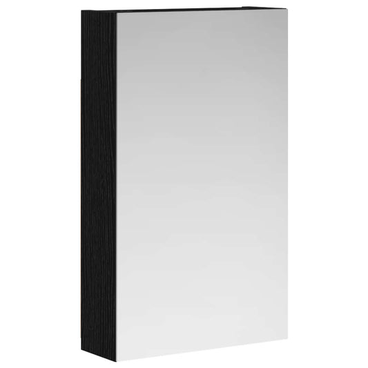 vidaXL Bathroom Mirror Cabinet with Shelf Black Oak 30 x 10.5 x 50 cm