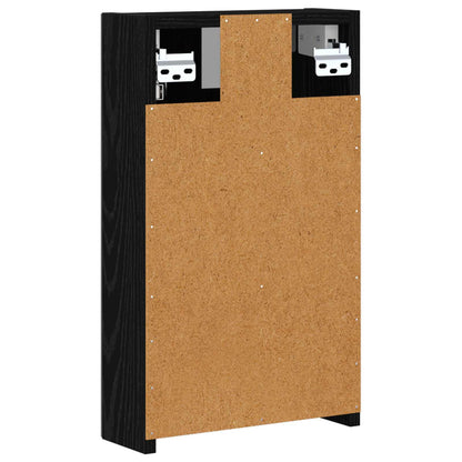 vidaXL Bathroom Mirror Cabinet with Shelf Black Oak 30 x 10.5 x 50 cm