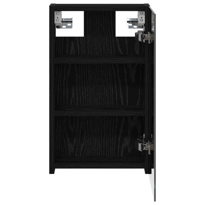 vidaXL Bathroom Mirror Cabinet with Shelf Black Oak 30 x 10.5 x 50 cm
