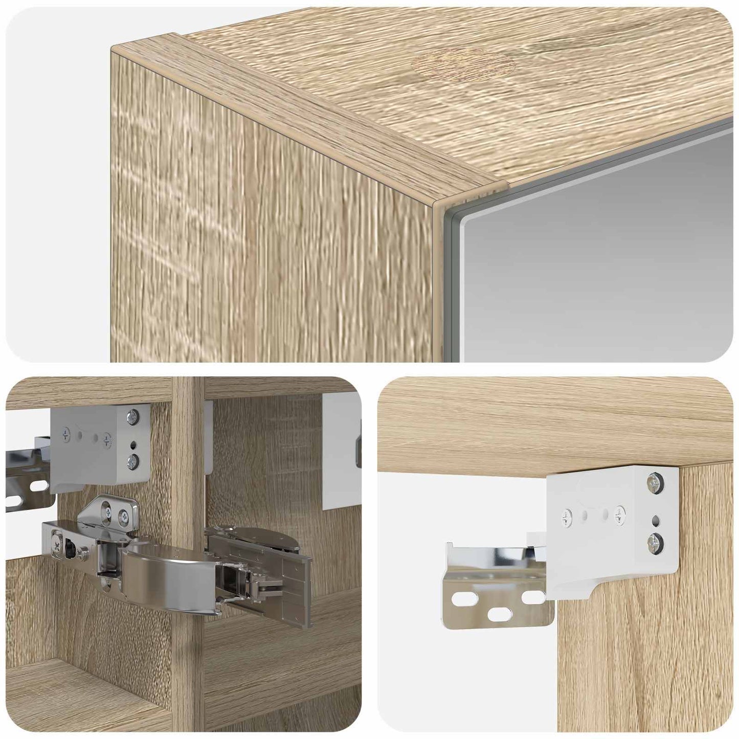 vidaXL Bathroom Mirror Cabinet with Shelf Sonoma Oak 30 x 10.5 x 50 cm