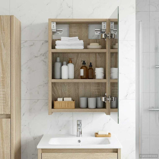 vidaXL Bathroom Mirror Cabinet with Shelf Sonoma Oak 30 x 10.5 x 50 cm