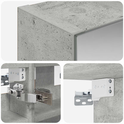 vidaXL Bathroom Mirror Cabinet Concrete Grey 30 x 10.5 x 50 cm