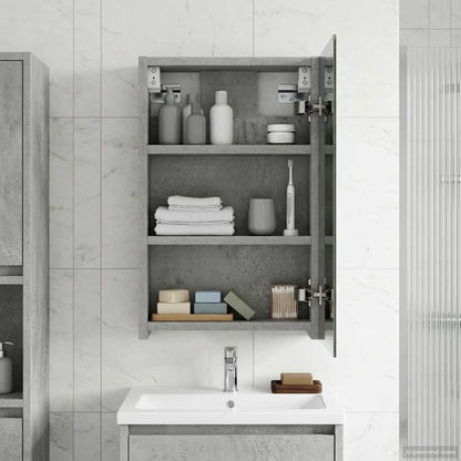 vidaXL Bathroom Mirror Cabinet Concrete Grey 30 x 10.5 x 50 cm