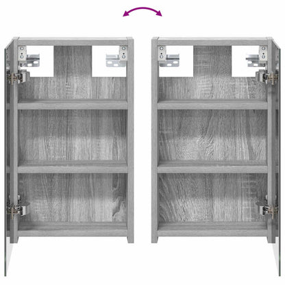 vidaXL Bathroom Mirror Cabinet Grey Sonoma 30 x 10.5 x 50 cm