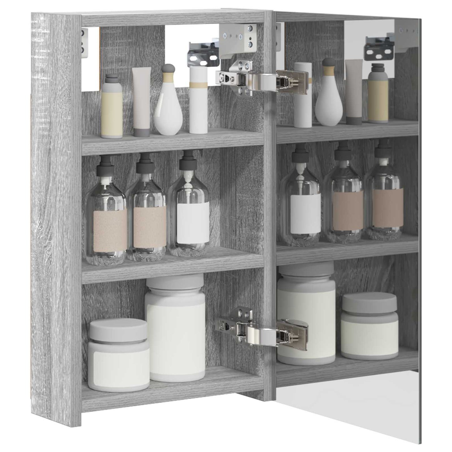 vidaXL Bathroom Mirror Cabinet Grey Sonoma 30 x 10.5 x 50 cm