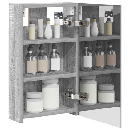 vidaXL Bathroom Mirror Cabinet Grey Sonoma 30 x 10.5 x 50 cm