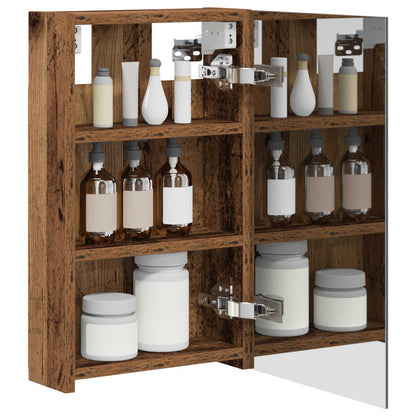 vidaXL Bathroom Mirror Cabinet with Shelf Old Wood 30 x 10.5 x 50 cm