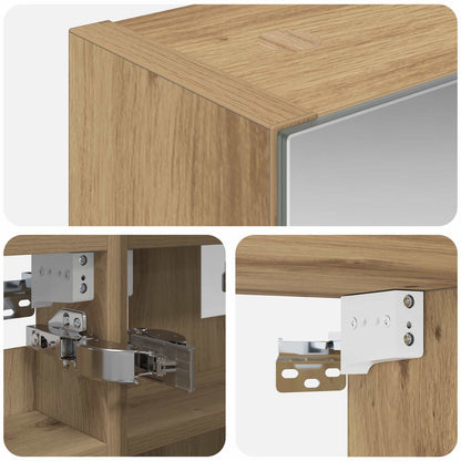 vidaXL Bathroom Mirror Cabinet Artisian Oak 30 x 10.5 x 50 cm