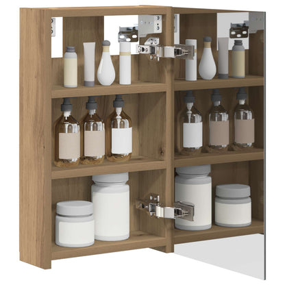 vidaXL Bathroom Mirror Cabinet Artisian Oak 30 x 10.5 x 50 cm
