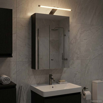 vidaXL Bathroom Mirror Cabinet with Shelf Black Oak 30 x 10.5 x 50 cm