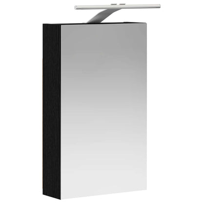 vidaXL Bathroom Mirror Cabinet with Shelf Black Oak 30 x 10.5 x 50 cm