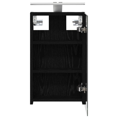 vidaXL Bathroom Mirror Cabinet with Shelf Black Oak 30 x 10.5 x 50 cm
