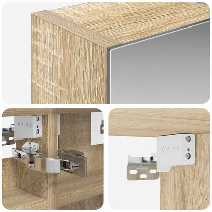 vidaXL Bathroom Mirror Cabinet with Shelf Sonoma Oak 30 x 10.5 x 50 cm
