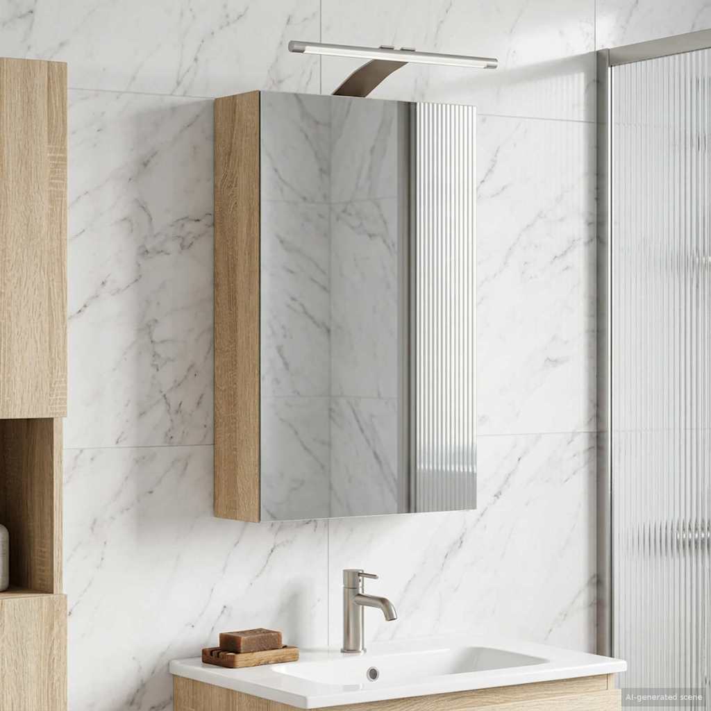 vidaXL Bathroom Mirror Cabinet with Shelf Sonoma Oak 30 x 10.5 x 50 cm