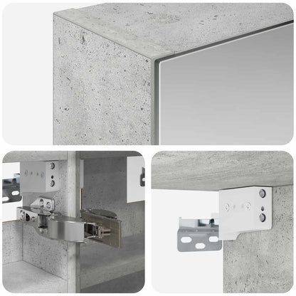 vidaXL Bathroom Mirror Cabinet Concrete Grey 30 x 10.5 x 50 cm