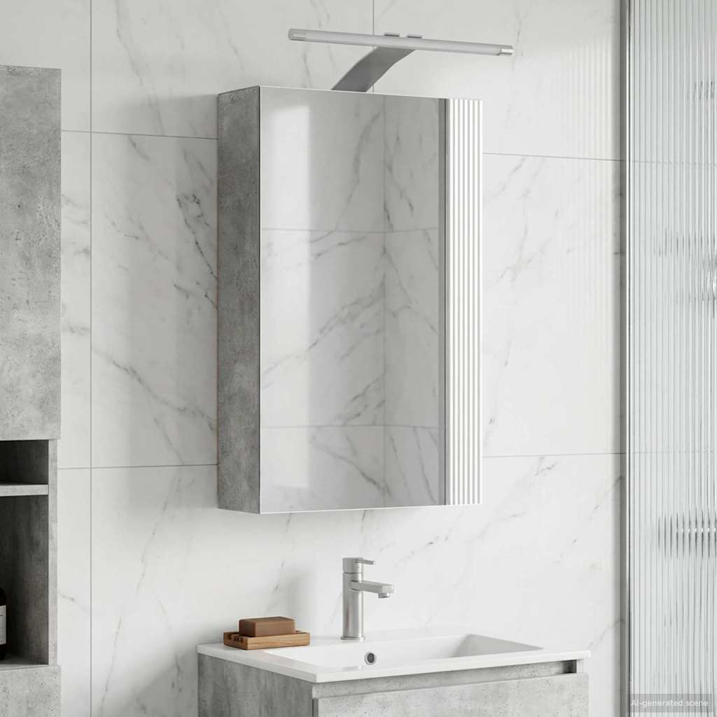 vidaXL Bathroom Mirror Cabinet Concrete Grey 30 x 10.5 x 50 cm