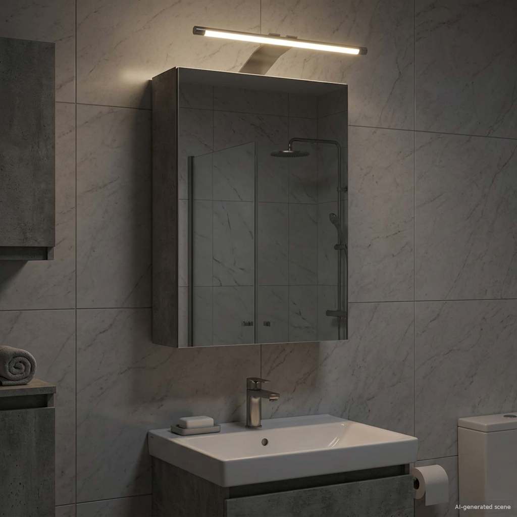 vidaXL Bathroom Mirror Cabinet Concrete Grey 30 x 10.5 x 50 cm