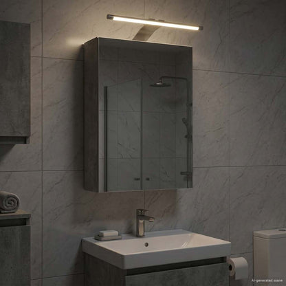 vidaXL Bathroom Mirror Cabinet Concrete Grey 30 x 10.5 x 50 cm