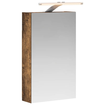 vidaXL Bathroom Mirror Cabinet with Shelf Smoked Oak 30 x 10.5 x 50 cm