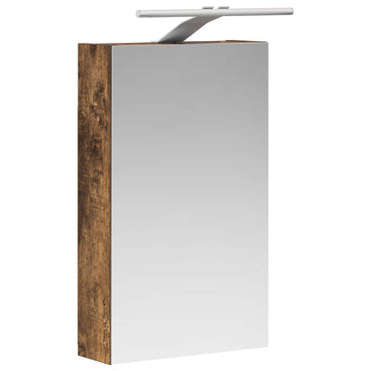 vidaXL Bathroom Mirror Cabinet with Shelf Smoked Oak 30 x 10.5 x 50 cm