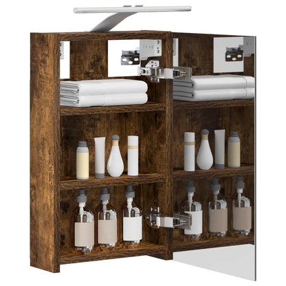vidaXL Bathroom Mirror Cabinet with Shelf Smoked Oak 30 x 10.5 x 50 cm