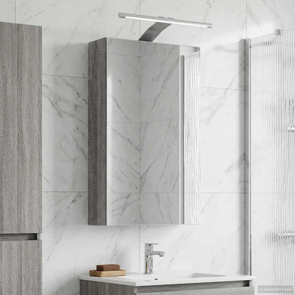 vidaXL Bathroom Mirror Cabinet with Door Grey Sonoma 30 x 10.5 x 50 cm