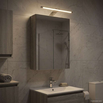 vidaXL Bathroom Mirror Cabinet with Door Grey Sonoma 30 x 10.5 x 50 cm