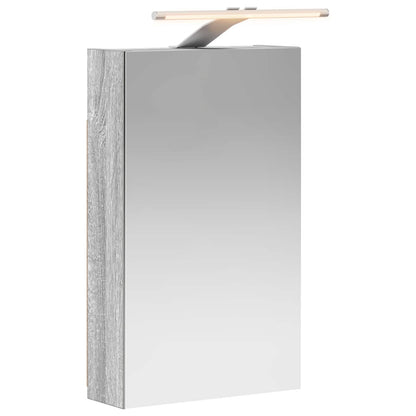 vidaXL Bathroom Mirror Cabinet with Door Grey Sonoma 30 x 10.5 x 50 cm