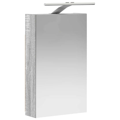 vidaXL Bathroom Mirror Cabinet with Door Grey Sonoma 30 x 10.5 x 50 cm