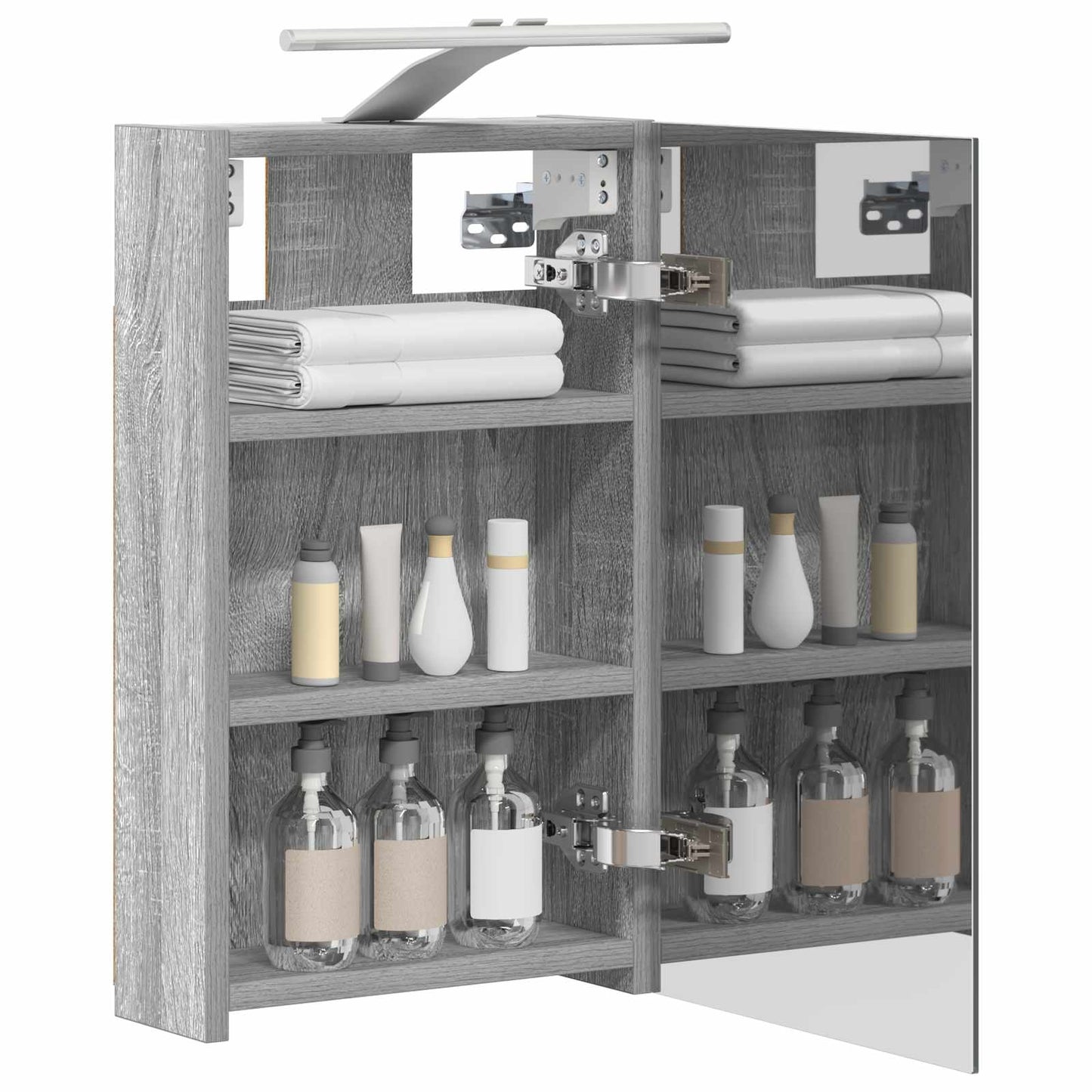 vidaXL Bathroom Mirror Cabinet with Door Grey Sonoma 30 x 10.5 x 50 cm