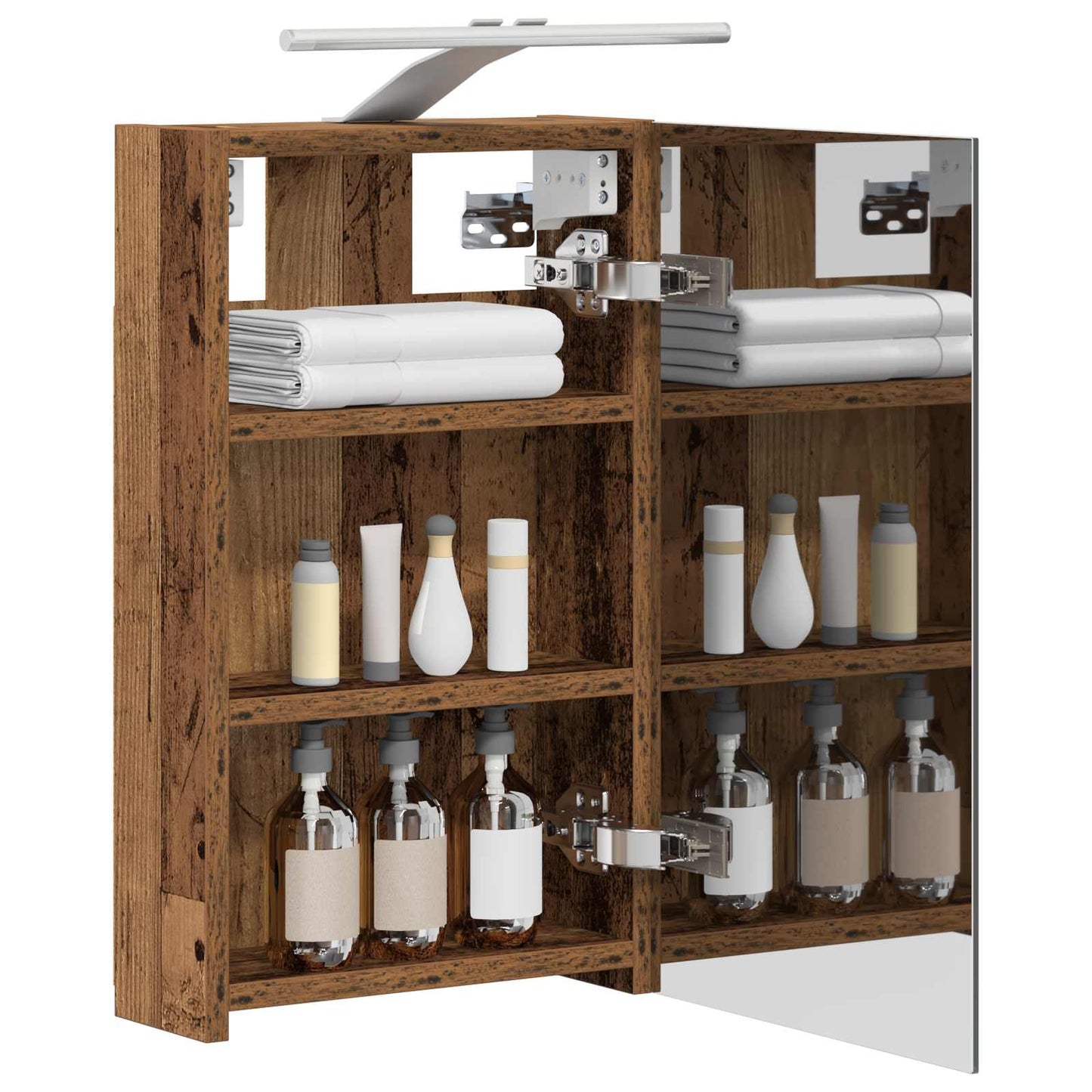 vidaXL Bathroom Mirror Cabinet with Shelf Old Wood 30 x 10.5 x 50 cm
