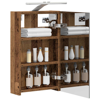 vidaXL Bathroom Mirror Cabinet with Shelf Old Wood 30 x 10.5 x 50 cm