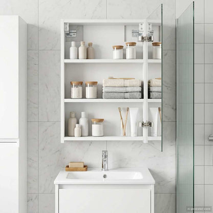 vidaXL Bathroom Mirror Cabinet with Shelf White 40 x 10.5 x 60.5 cm