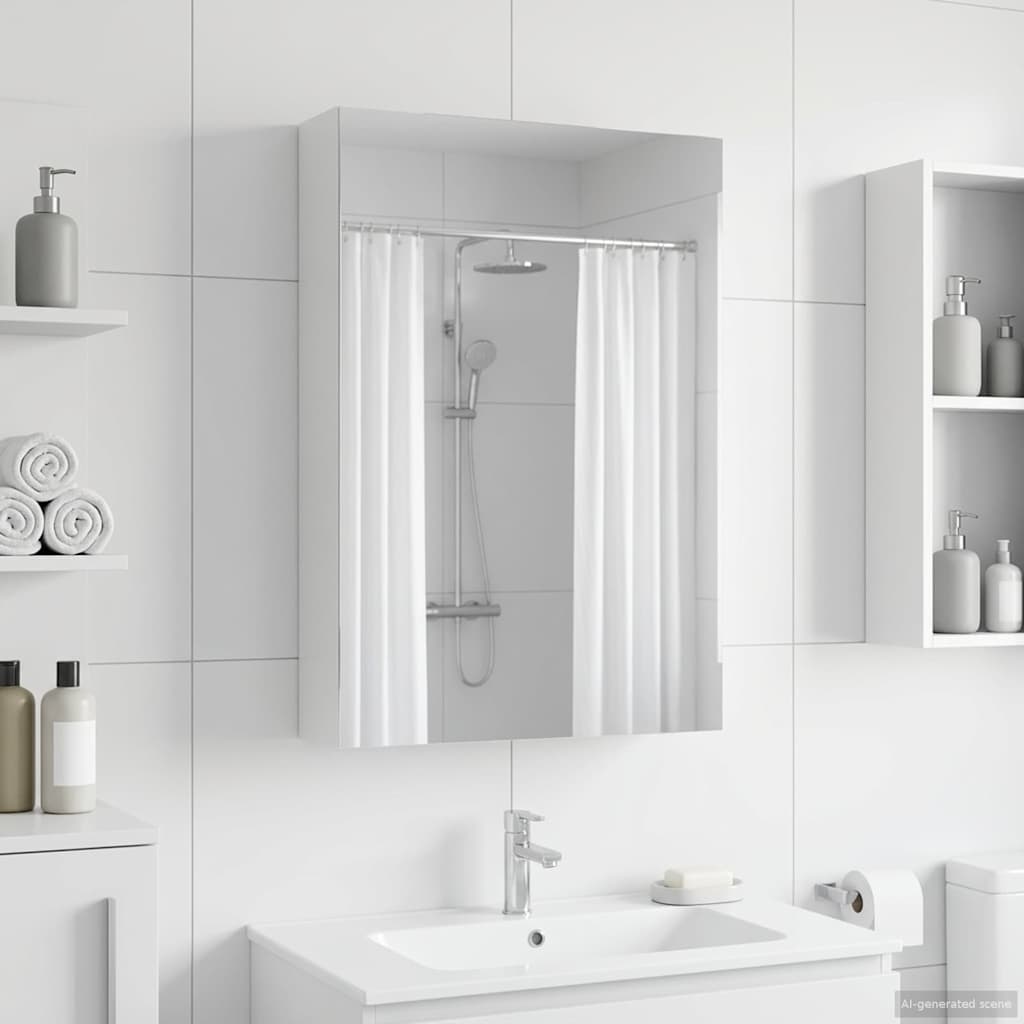 vidaXL Bathroom Mirror Cabinet with Shelf White 40 x 10.5 x 60.5 cm