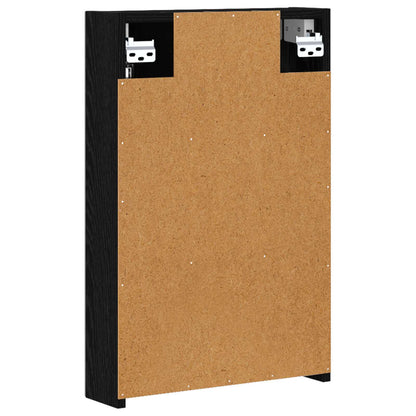 vidaXL Bathroom Mirror Cabinet with Door Black Oak 40 x 10.5 x 60.5 cm